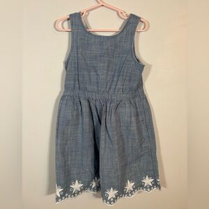 Cat & Jack Chambray Embroidered Star Dress Girls Size 6/7
